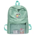 thumbnail image 2 of Large Capacity Solid Color Waterproof Nylon Casual Backpack School Bag, 2 of 2