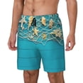thumbnail image 1 of Fotbe Seashells And Fishing Net On Blue Wooden Table Traje de Baño para Hombre – Shorts de Natación de Secado Rápido con Forro y Bolsillos-Small, 1 of 6