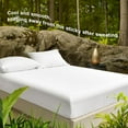 thumbnail image 5 of PHF 100% Rayon Derived from Bamboo Fitted Sheet Twin Size for Hot Sleeper, 16" Deep Pocket, 2.5cm Wider Strong Elastic, Silky Soft Bottom Bed Sheet, 39"x 75", White, No Pillowcases, 5 of 6