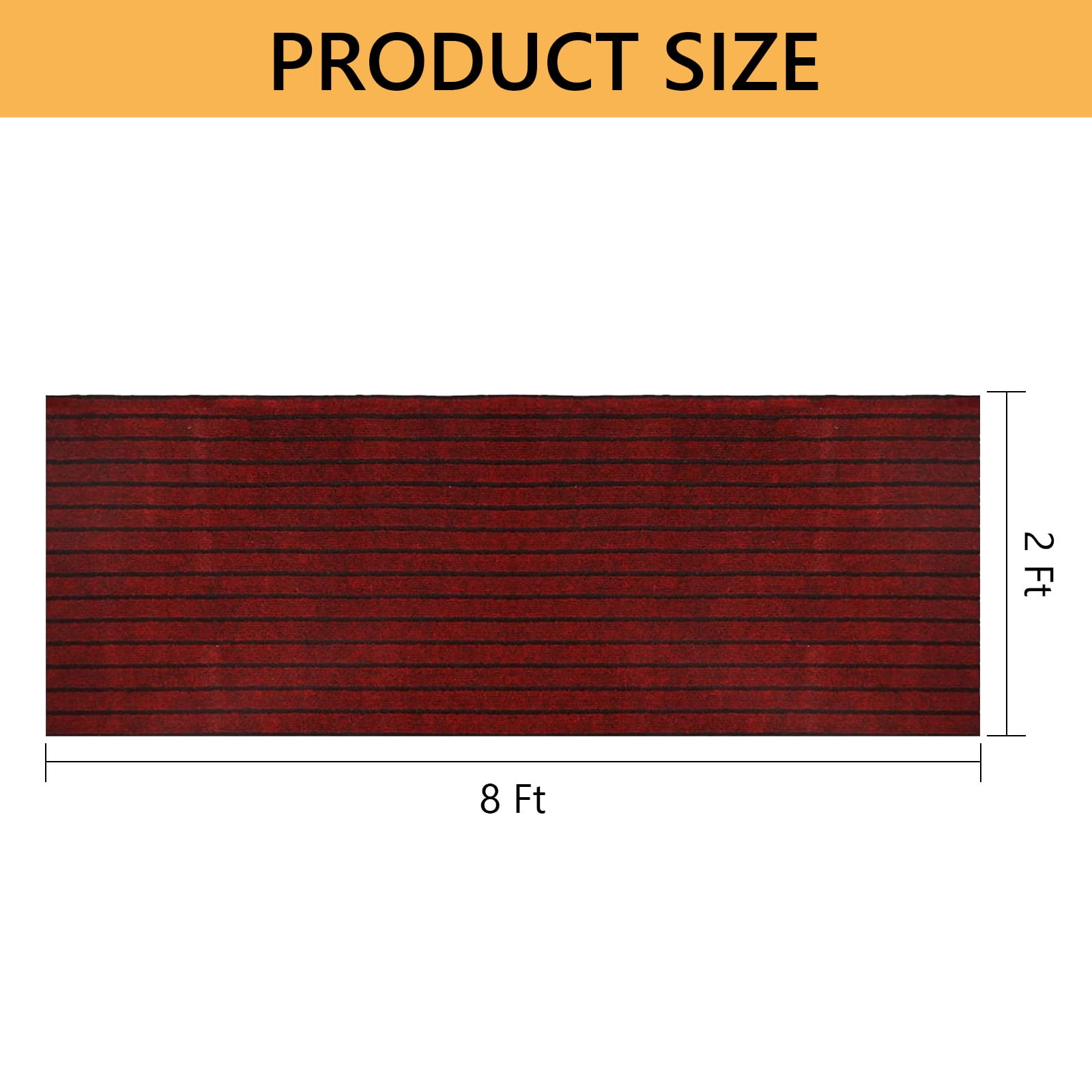 Semfri Runner Rugs 2 x 8 ft Carpet Runner Striped Rug Area Rugs for Aisle Hallway Balcony Garage Entryway Stair Red