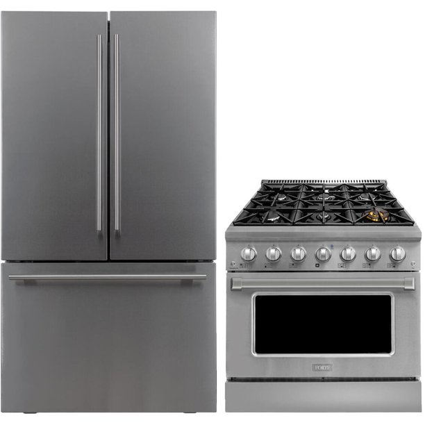 Forte 2 Piece Kitchen Appliances Package with FFD27ESSSS 36 French Door