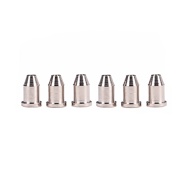 EeaseCA 6pcs Bullet Shape External Thread Guitar String Caps Mounting Buckle Through Body Ferrules Bushing Parts Guitar Accessories (Silver)