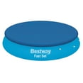 thumbnail image 3 of Bestway Flowclear Fast Set 12 Ft Round PVC Pool Cover with Ropes, Blue (2 Pack), 3 of 5