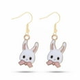 thumbnail image 2 of BNNG Cartoon Cute Bunny Dangling Rabbit Earrings Happy Easter Egg Carrot Earring Easter Earrings Cartoon Cute Rabbit Earrings Women'S Halloween Moon And Star Ear Swirls, 2 of 9