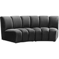 thumbnail image 3 of Meridian Furniture Infinity Gray Velvet 2pc. Modular Sectional, 3 of 4