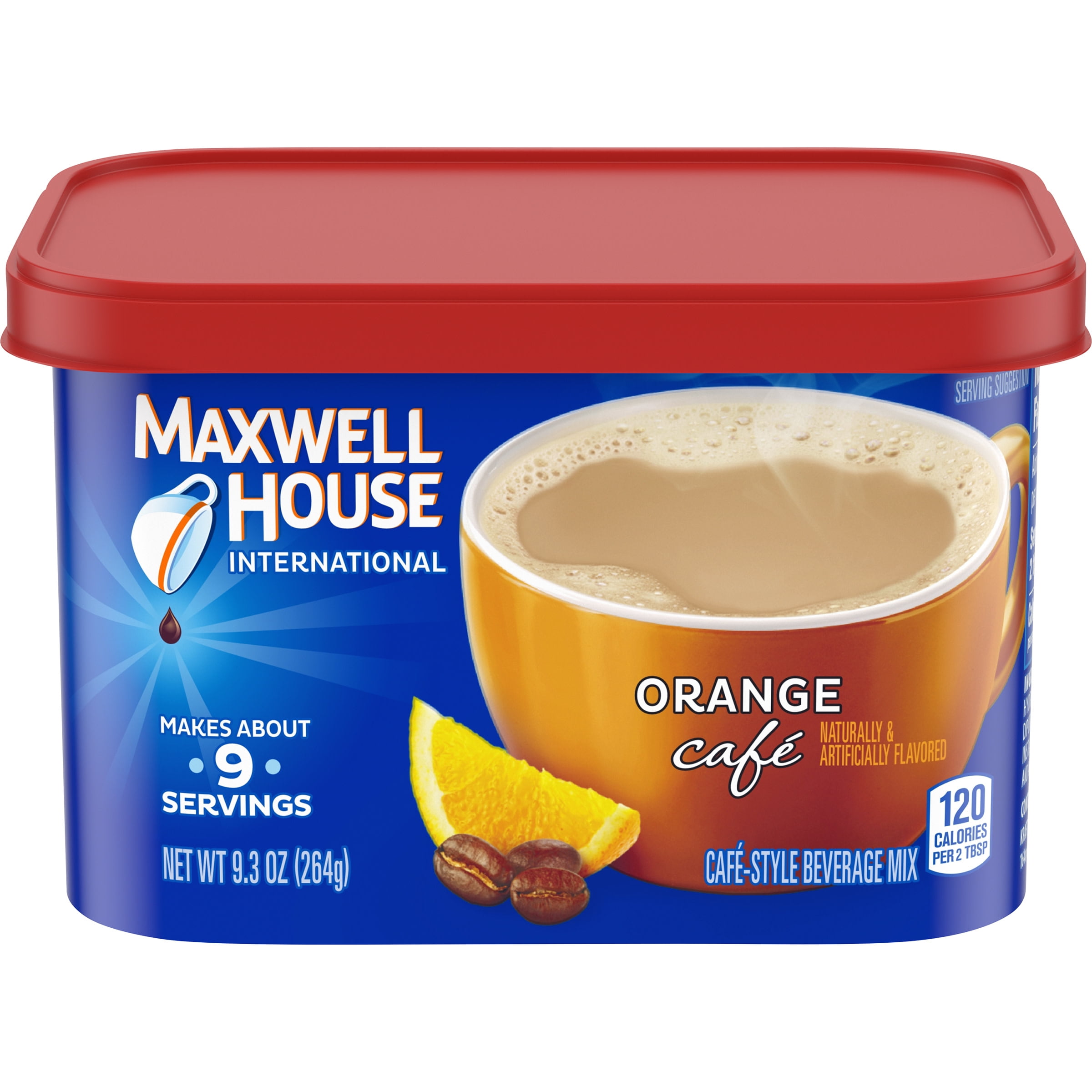 Maxwell House International Orange Cafe Beverage Mix, Caffeinated, 9.3