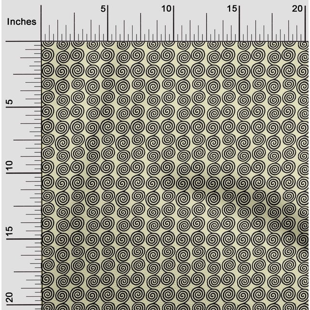 oneOone Cotton Poplin Fabric Spiral Block Print Fabric By The Yard 42 Inch Wide