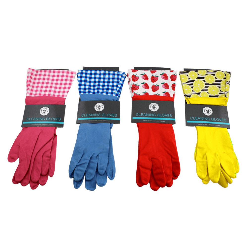 4 Pair Decorative Boutique Latex Cleaning Dish Washing Gloves with