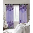 thumbnail image 2 of Purple Lavender Black Out Curtains 84 Inch Long for Living Room, Spring Watercolor Wild Flowers Plant Blackout Curtain Shade Thermal Insulated Window Curtains Grommet Drapes 42"x84" 2 Panels, 2 of 8