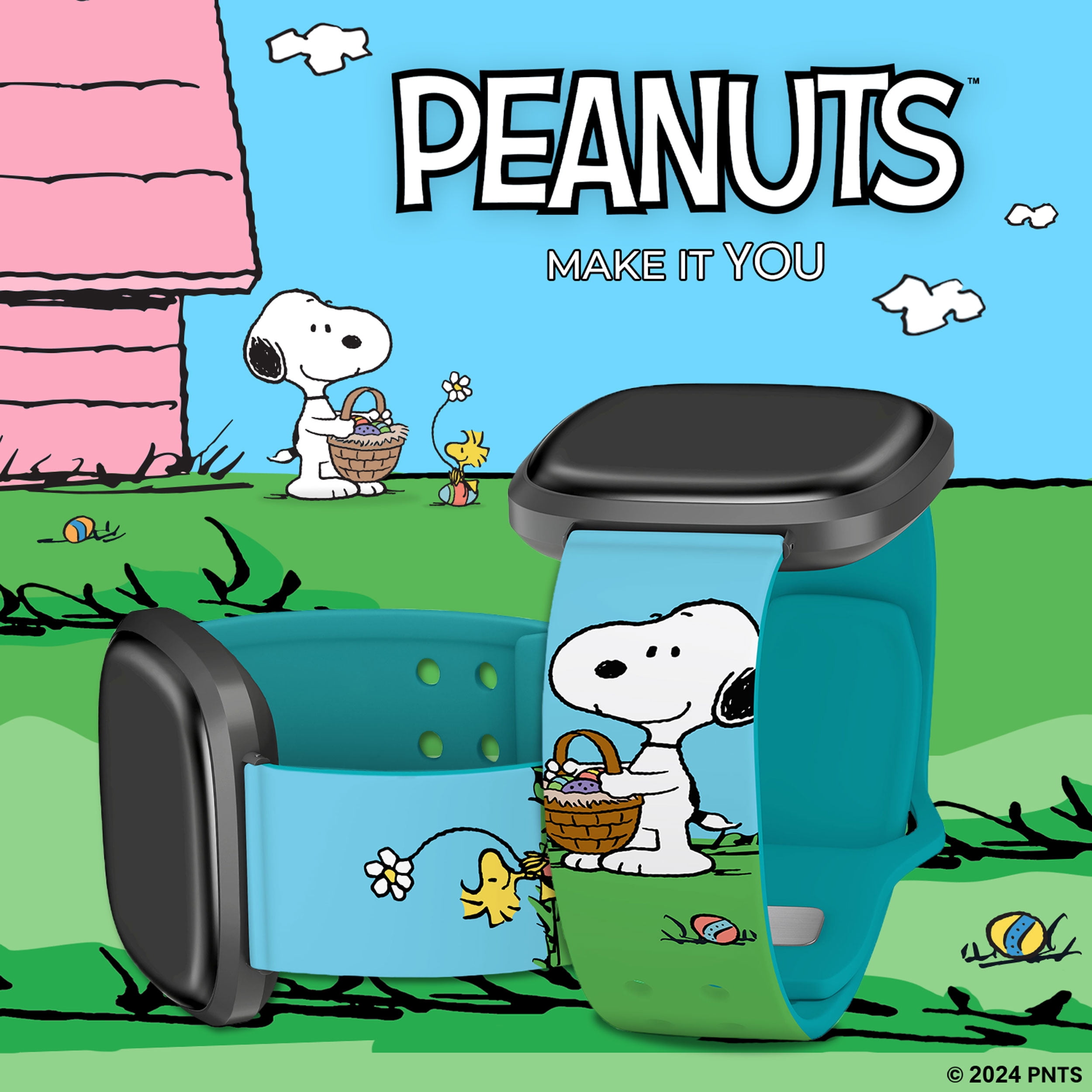 Peanuts Easter HD Unisex Watch Band Compatible with FitBit Versa 3 & Sense (20mm Long Eggcited) by Affinity Bands
