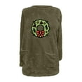 thumbnail image 3 of Timegard Tops for Women Fall Winter Fleece Linend Christmas Print Long Sleeve Thick Pullover with Pockets, 3 of 3
