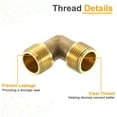 thumbnail image 4 of 5 Pack 90 Degree Elbow, 3/8 Inch Male x 3/8 Inch Male Brass Right Angle Pipe Fitting, Connector for Fluid Gas Fuel Oil Pipe, 30x30mm, 4 of 6