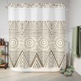 thumbnail image 6 of No Hook Shower Curtain, Black Beige Boho Shower Curtains for Bathroom with See Through Top Window, Vintage Ethnic Tribe Abstract Art Waterproof & Washable Bath Curtain 66"x72", 6 of 9
