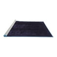 thumbnail image 2 of Ahgly Company Machine Washable Indoor Round Abstract Blue Modern Area Rugs, 4' Round, 2 of 4