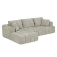 thumbnail image 6 of Lovableguy L-Shape Oversized Sectional Sofa,Chenille Modular Cloud Couch Sectional with Left Chaise Lounge,No Assembly,Upholstered Floor Sofa for Living Room Bedroom,khaki, 6 of 9