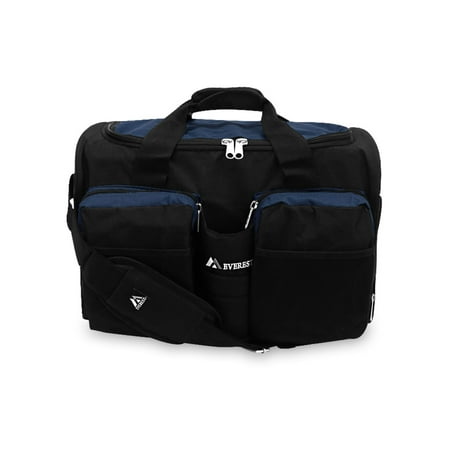 Everest Unisex Sports Duffel Bag with Wet Pocket, Navy Blue