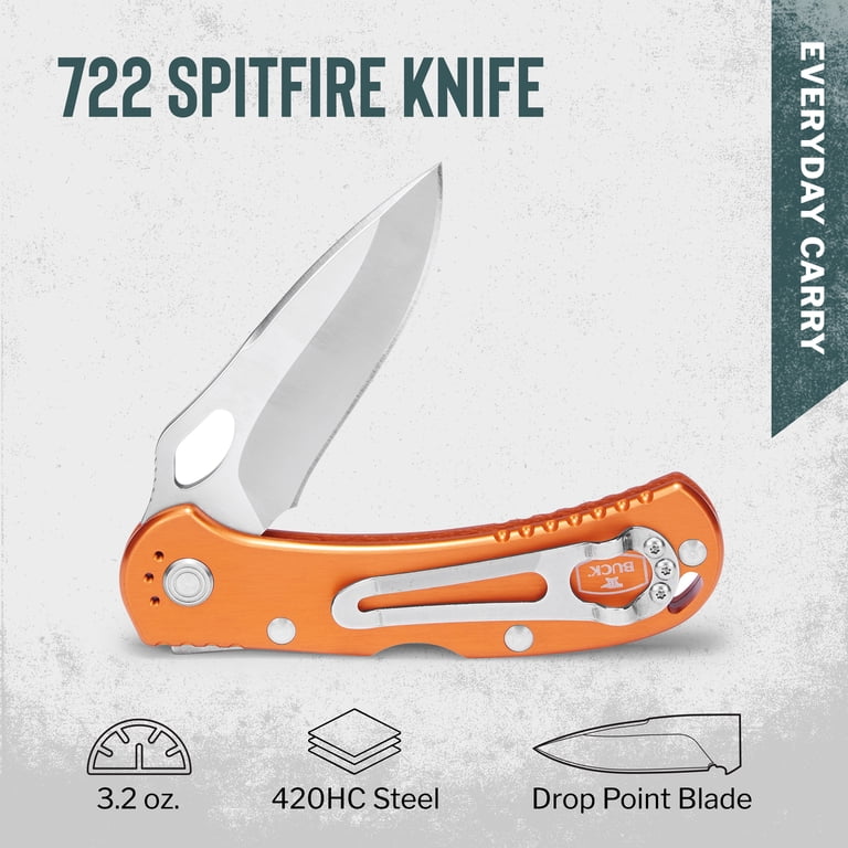 Buck Knives 722 Spitfire Folding EDC Knife, 3-1/4” Pocket Knife