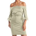 thumbnail image 1 of Vestido sexy de verano con escote cruzado y falda lápiz de un solo hombro para mujer: atractivo diseño cruzado, corte lápiz, 1 of 5