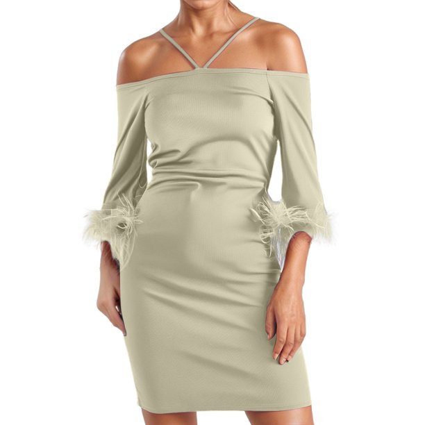 Vestido sexy de verano con escote cruzado y falda lápiz de un solo hombro para mujer: atractivo diseño cruzado, corte lápiz