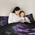 thumbnail image 5 of Feelyou Romantic Purple Rose Full Size Comforter Sets, Fashion Anniversary Bedding Comforter Set, Floral Flower Reversible Bedding Sets, Luxury Bedroom Decor, 3 Pieces, 5 of 8