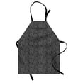 thumbnail image 1 of Abstract Apron, Monochrome Leaves with a Web of Veins Swirled Design Ornamental Flora Pattern, Unisex Kitchen Bib with Adjustable Neck for Cooking Gardening, Adult Size, Black White, by Ambesonne, 1 of 4