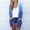 Blue, variant on Amidoa Long Cardigans for Women Open Front Blue Long Sleeve Fashion Gradient Color Cardigans Womens Cardigan Sweaters L