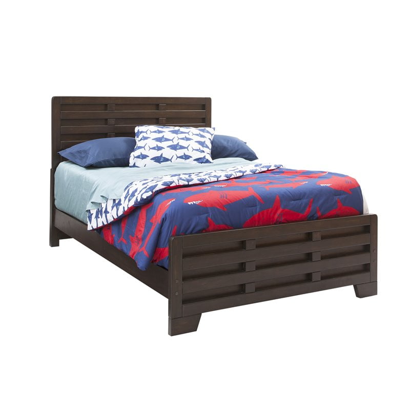 American Woodcrafters Billings Solid Wood Full Captain Bed in Dark