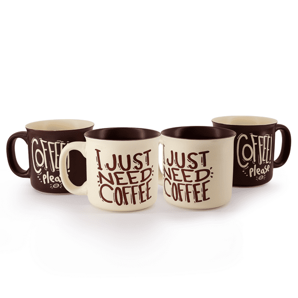 Juego De 4 Tazas De Cerámica Para Cafe Chefmaker Modelo Capuccino Mixto