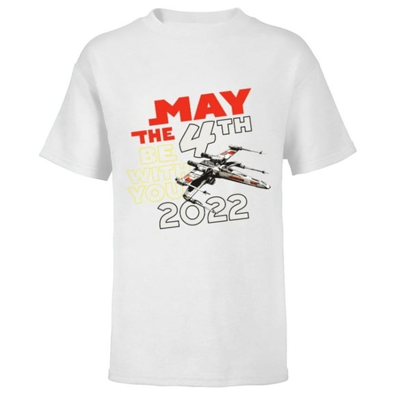 Star Wars May The 4th Be With You 2022 X-Wing Premium - Short Sleeve T-Shirt for Kids - Customized-White