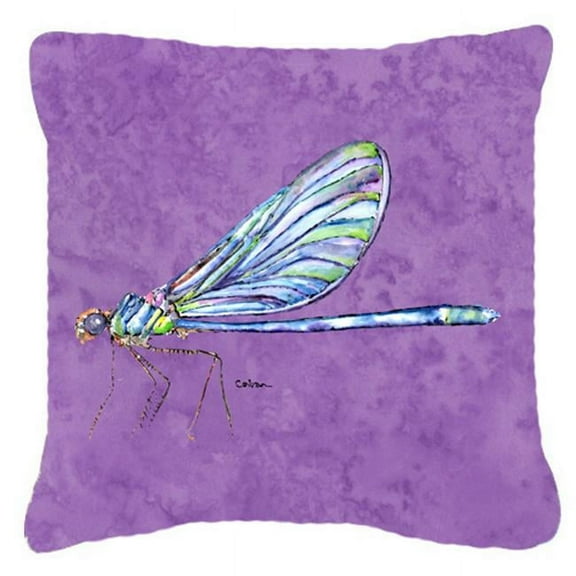 Carolines Treasures  18 x 18 in. Dragonfly On Purple Indoor & Outdoor Fabric Decorative Pillow