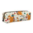 thumbnail image 1 of Fotbe Squirrel With Colorful Tail Estuche para Lápices de Cuero con Estampado, Estuche con Cremallera Resistente, Organizador Compacto y Elegante para Papelería, 1 of 7