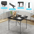 thumbnail image 3 of Dkelincs 34" Square Plastic Folding Card Table Portable Dining Table with Carrying Handle for Camping, Picnic (Black), 3 of 7