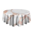 thumbnail image 5 of White Rose Gold Marble Round Tablecloth 60"x60",Wrinkle Wipeable Table Cloth for Kitchen Dining Room Picnic Patio Party, 5 of 6