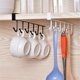 thumbnail image 1 of 2Pcs Pack Multifunctional Hook Rack with 6 Hooks for Hanging Under Shelves and Drying Cups (Black + White), 1 of 5