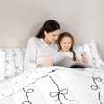 thumbnail image 4 of Manfei Kawaii Bow Bedding Comforter Set 7-Piece,Princess Bowknot Queen Bedding Sets,Black White Queen Sheet Sets,Ultra Soft Room Decorative Reversible, 4 of 7