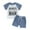 B0232-Blue, variant on NIEWTR Toddler Boys Girls Summer Printed T-Shirt Plaid Elastic Shorts 2Pcs Little Kids Outfits Set Cartoon Print 2PCS Set Gift For 18-24 Months 2t 3t 4t 5t 6t Summer Pjs kids,6-12 Months