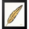 thumbnail image 2 of James, Nola 12x14 Black Modern Framed Museum Art Print Titled - Golden Feathers II, 2 of 5