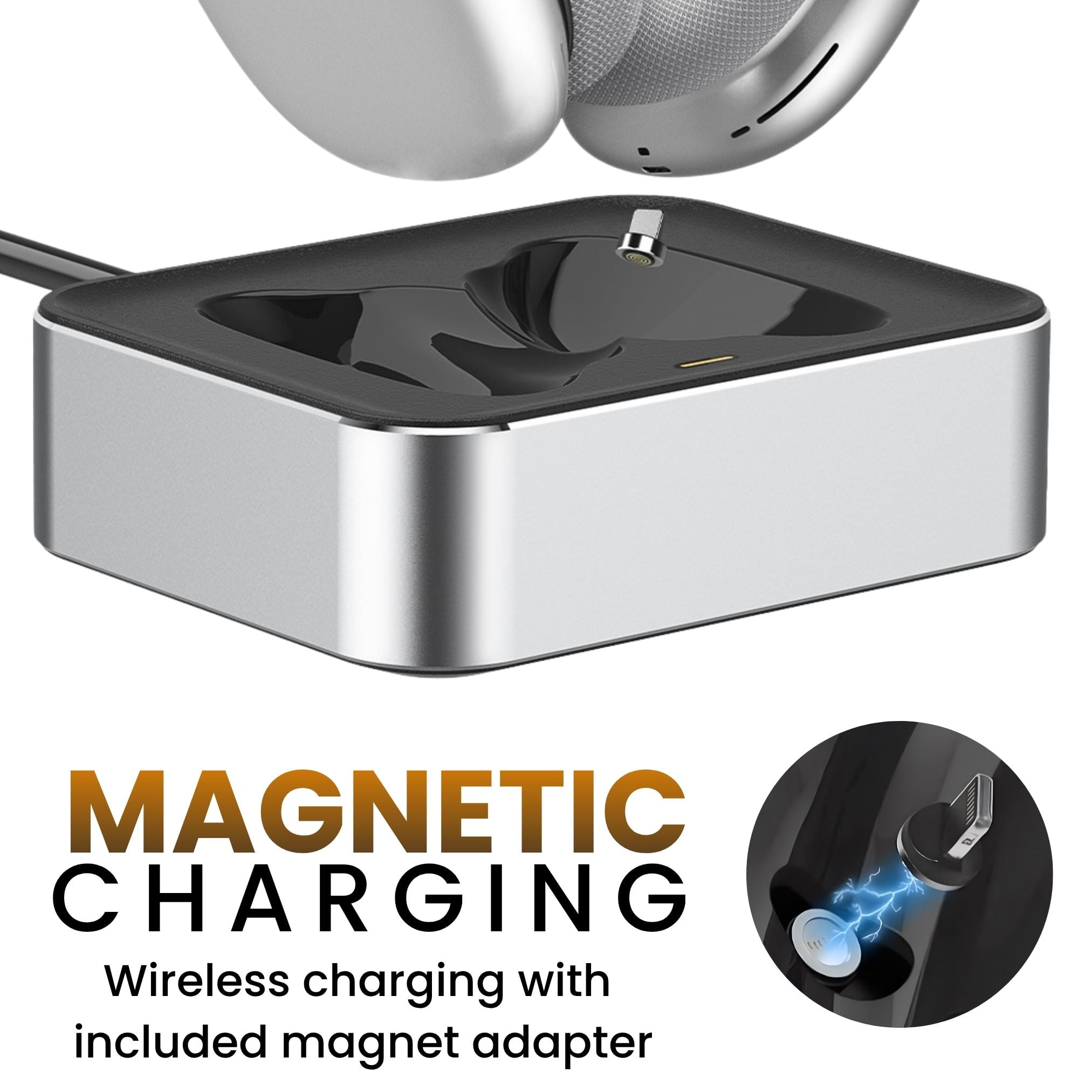 Ultra Supply Co - Wireless Charging Dock for AirPods Max – Compatible with Lightning & USB-C