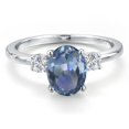thumbnail image 3 of Gem Stone King 14K White Gold Cassiopeia Mystic Topaz and White Lab Grown Diamond Engagement Ring for Women | 2.20 Cttw | Oval 9X7MM | Gemstone November Birthstone | Size 8, 3 of 6