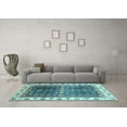 thumbnail image 3 of Ahgly Company Indoor Square Oriental Light Blue Traditional Area Rugs, 4' Square, 3 of 4