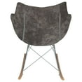 thumbnail image 6 of Modern Upholstered Rocking Chair – Small Accent Chair for Nursery, Kids, or Living Room | Cedar Brown Glider with Curved Back & Wood Rocker Legs, 6 of 8