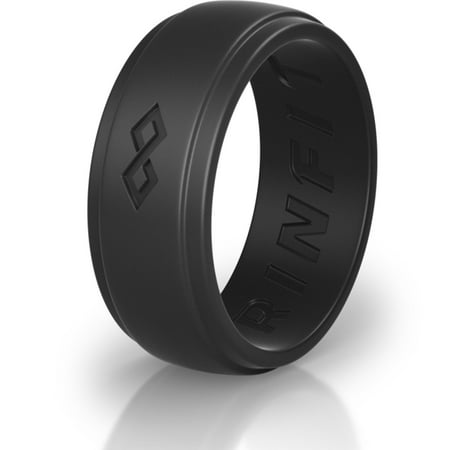 Silicone Ring | Wedding Band For Men by Rinfit- Designed, Safe, Medical Grade Silicone, Soft Rubber Wedding Ring - Men's rubber Band size