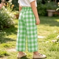 thumbnail image 3 of Zpanxa Girls Buffalo Plaid Wide Leg Pants Elastic Waistband Loose Fit Trendy Casual Trousers with Pockets for School Pants for Girls, 3 of 8