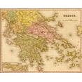 thumbnail image 2 of Vintage Maps 18x15 Gold Ornate Wood Framed with Double Matting Museum Art Print Titled - Greece 1844, 2 of 4
