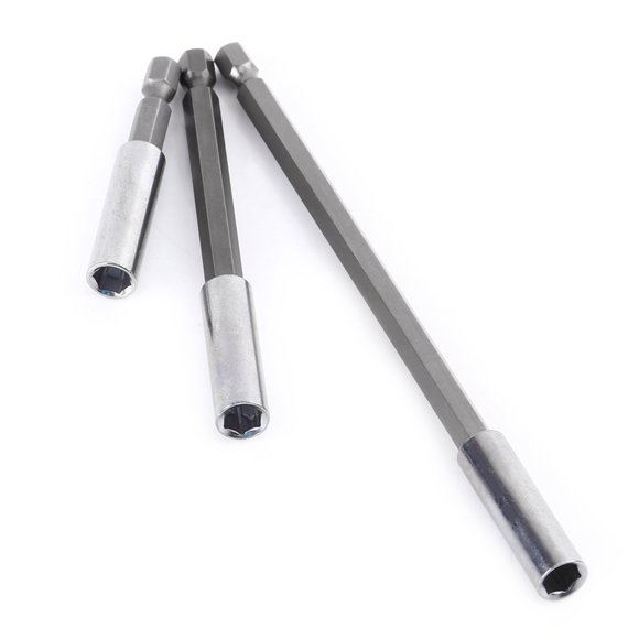 3pcs Perceuse Électrique Porte-Embout de Barre d'Extension de Tournevis 1/4 "Outil de Tige, Acier Dur, Magnétisme, Trois Porte-Extension, Ajustement Universel, Petite Taille