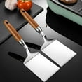 thumbnail image 6 of HAMPPLIES Metal Cooking Spatula Stainless Steel Silver For Kitchen Work 1Pcs 11.2X4.3X3.3in, 6 of 8