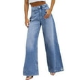thumbnail image 6 of REALiKUN Lightweight Summer Vintage Wide Leg Jeans for Women Distressed Washed Denim Pants, 6 of 8