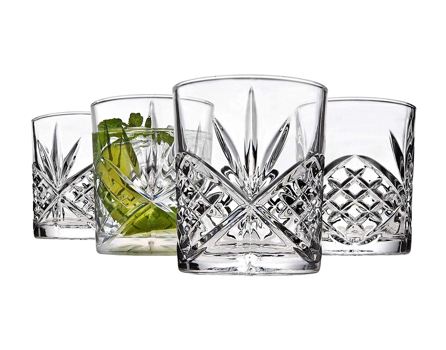 Godinger Old Fashioned Whiskey Glasses, Shatterproof and Reusable