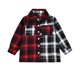 thumbnail image 1 of Gibobby Blusas Holgada Niño bebé niño niña camisa chaqueta Pocketts Plaid manga larga botón abajo abrigo camisa Tops(Rojo, 2-3 Años), 1 of 5