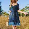 thumbnail image 4 of Vestido de manga corta con crema pastelera y galleta británica, ropa de mujer coreana, vestido elegante y sensual para mujer., 4 of 7